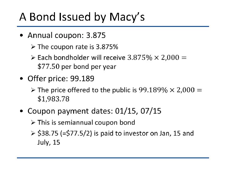 A Bond Issued by Macy’s • 