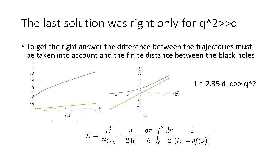 The last solution was right only for q^2>>d • To get the right answer