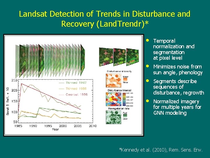 Landsat Detection of Trends in Disturbance and Recovery (Land. Trendr)* • • Temporal normalization