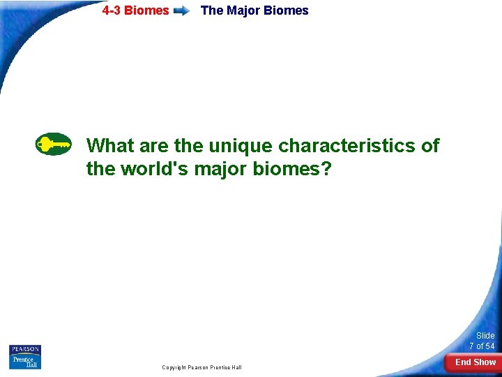 4 -3 Biomes The Major Biomes What are the unique characteristics of the world's