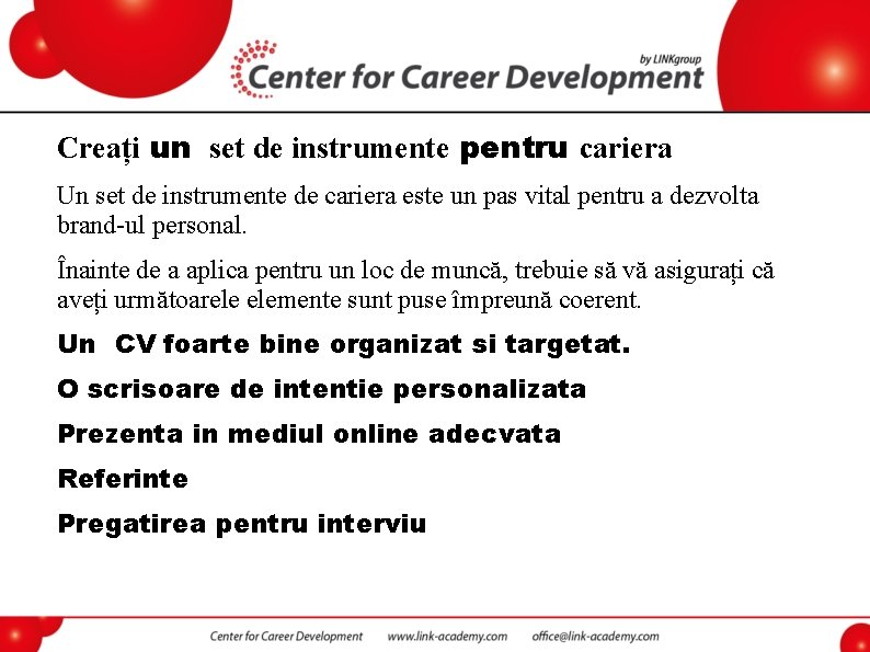 Creați un set de instrumente pentru cariera Un set de instrumente de cariera este