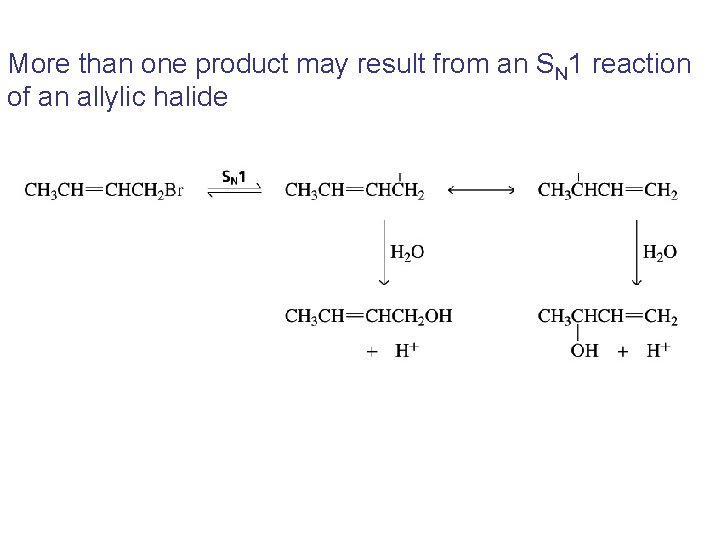 More than one product may result from an SN 1 reaction of an allylic