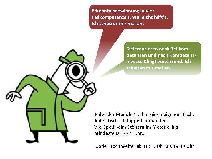 Erkenntnisgewinnung in vier Teilkompetenzen. Vielleicht hilft‘s. Ich schau es mir mal an. Differenzieren nach Erkenntnisgewinnung in vier Teilkompetenzen. Vielleicht hilft‘s. Ich schau es mir mal an. Differenzieren nach