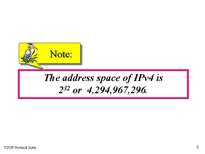 Note: The address space of IPv 4 is 232 or 4, 294, 967, 296.