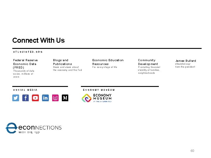 Connect With Us STLOUISFED. ORG Federal Reserve Economic Data (FRED) Thousands of data series,