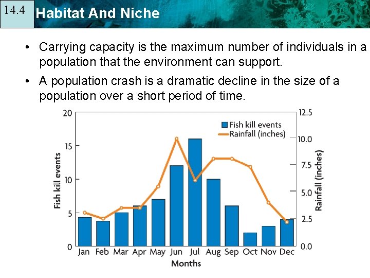 14. 4 14. 1 Habitat And Niche • Carrying capacity is the maximum number