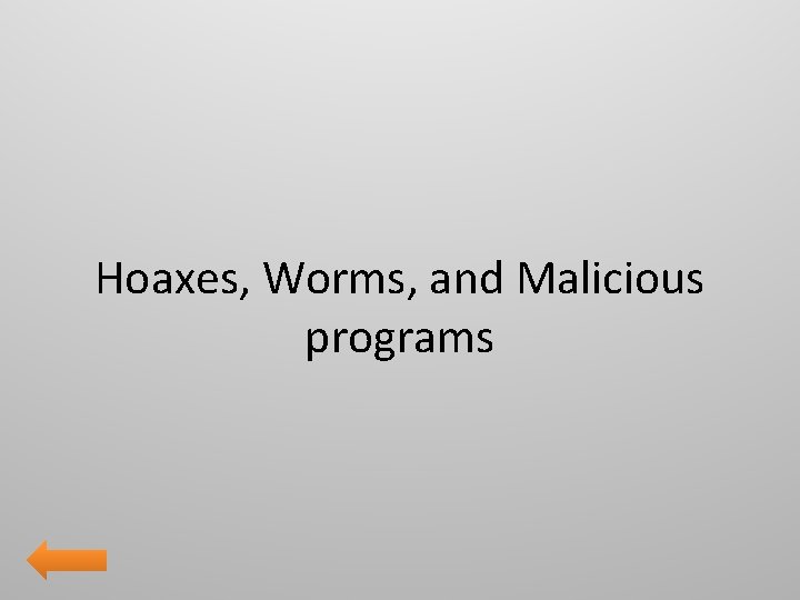 Hoaxes, Worms, and Malicious programs 