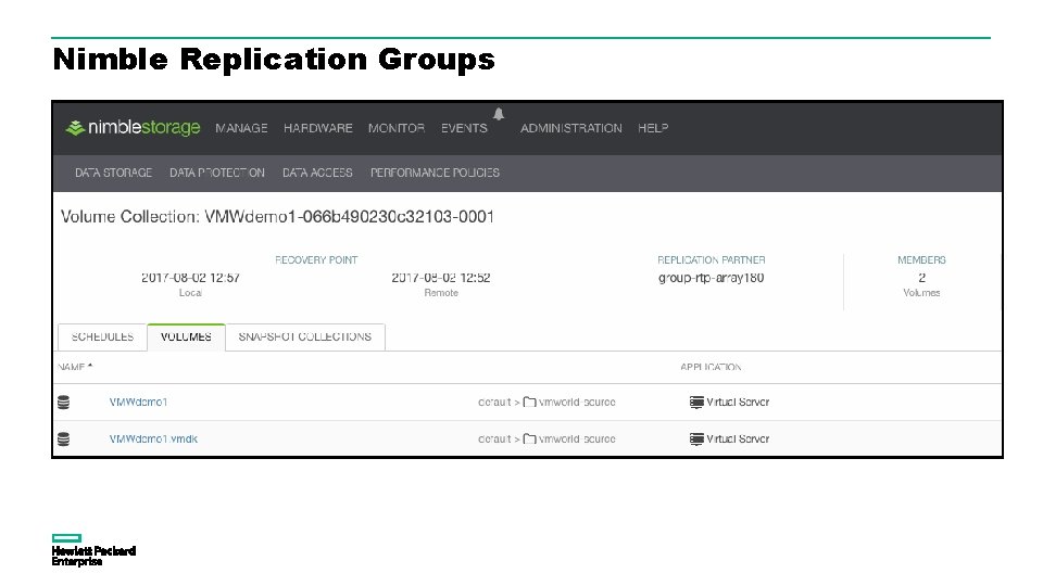 Nimble Replication Groups Nimble Replication Groups