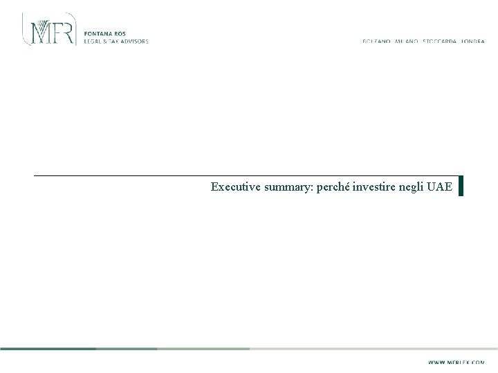 Executive summary: perché investire negli UAE 