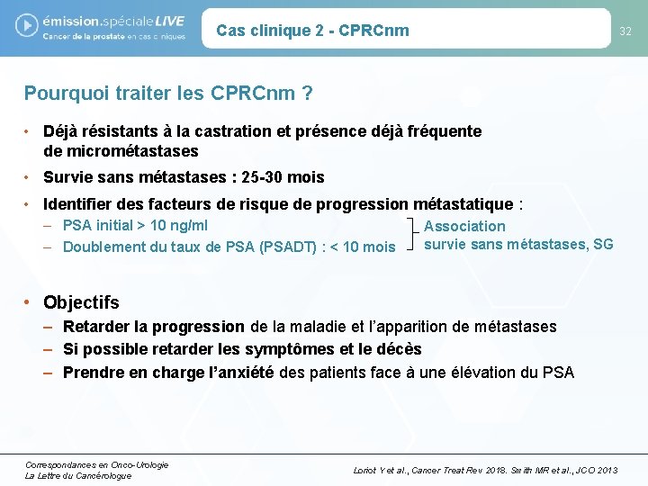 Cas clinique 2 - CPRCnm 32 Pourquoi traiter les CPRCnm ? • Déjà résistants