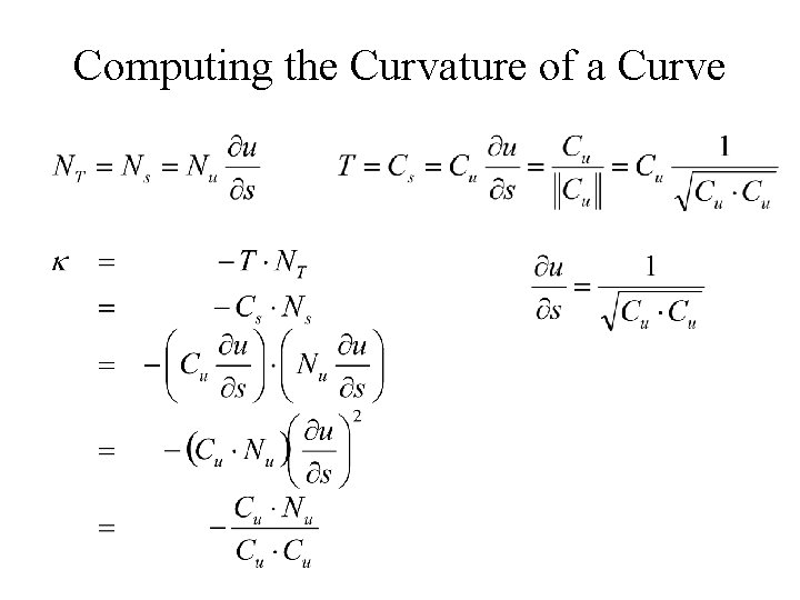 Computing the Curvature of a Curve 