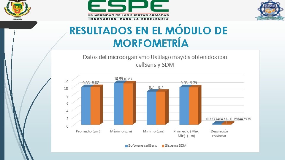 RESULTADOS EN EL MÓDULO DE MORFOMETRÍA 