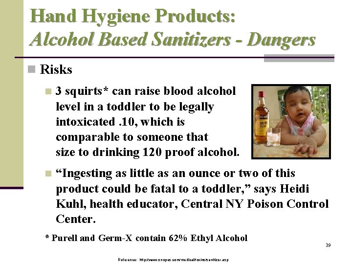 Hand Hygiene Products: Alcohol Based Sanitizers - Dangers n Risks n 3 squirts* can