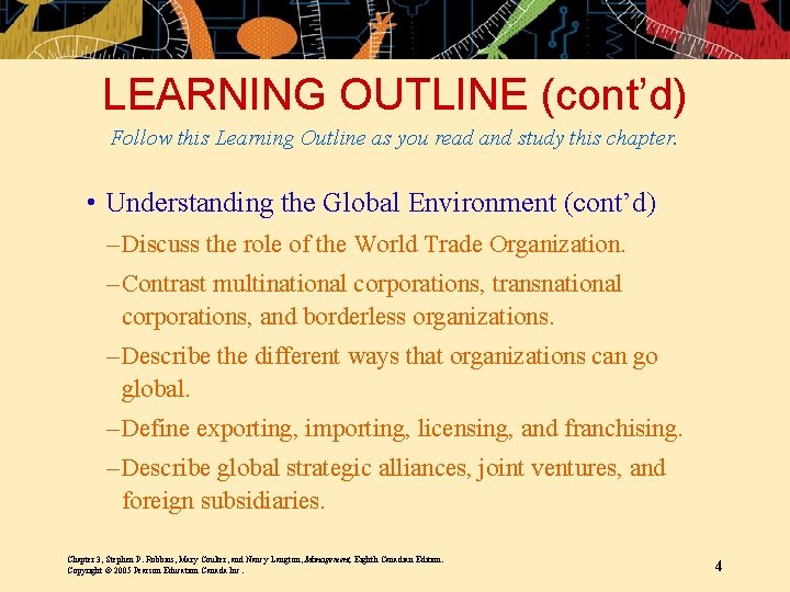 LEARNING OUTLINE (cont’d) Follow this Learning Outline as you read and study this chapter.