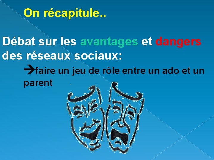 On récapitule. . Débat sur les avantages et dangers des réseaux sociaux: faire un On récapitule. . Débat sur les avantages et dangers des réseaux sociaux: faire un