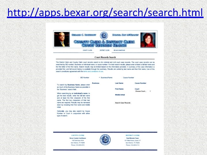 http: //apps. bexar. org/search. html 