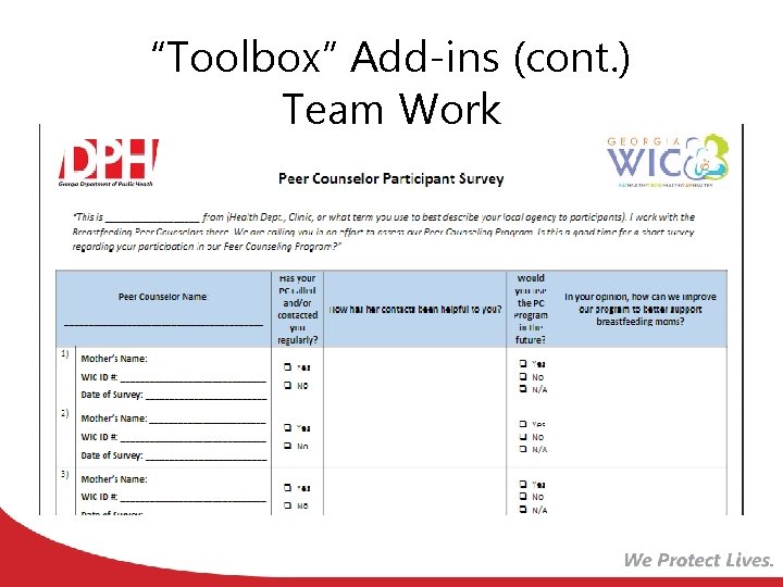 “Toolbox” Add-ins (cont. ) Team Work 