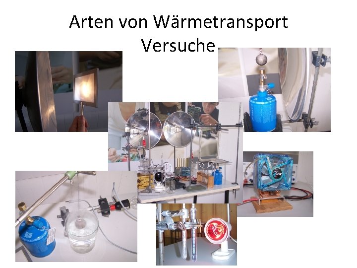 Arten von Wärmetransport Versuche 