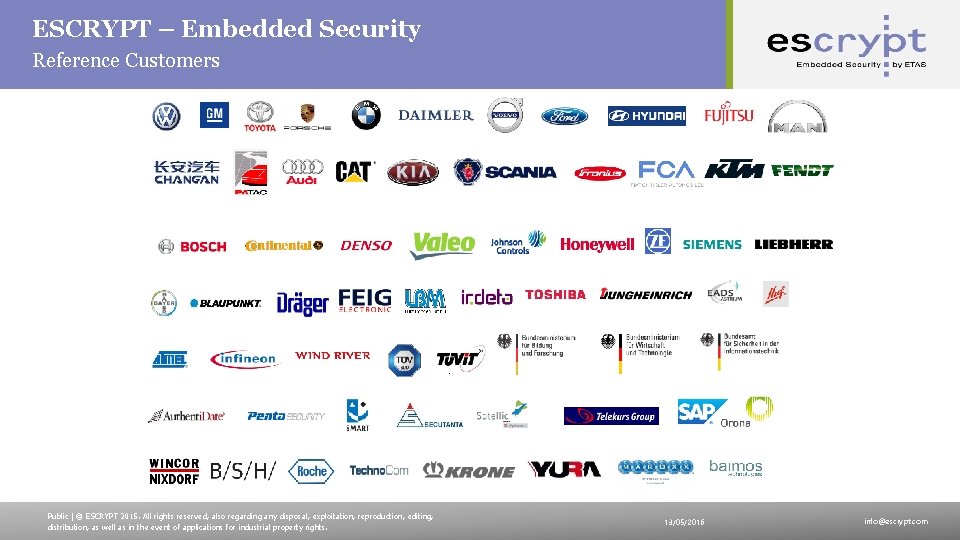 ESCRYPT – Embedded Security Reference Customers Public | © ESCRYPT 2015. All rights reserved,