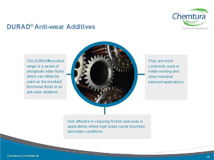 DURAD® Anti-wear Additives The DURAD® product range is a series of phosphate ester fluids
