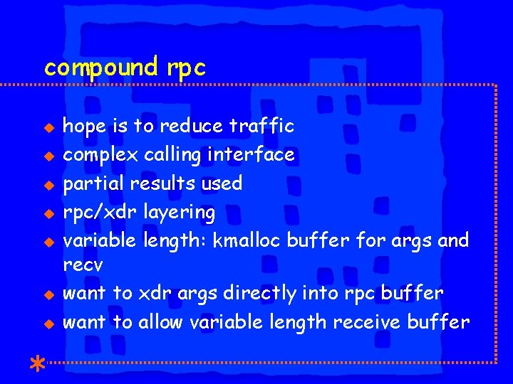 compound rpc u u u u hope is to reduce traffic complex calling interface