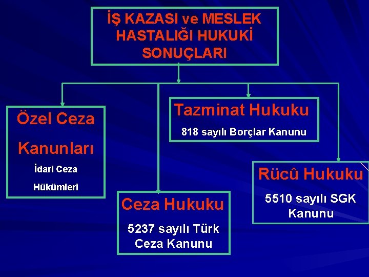 İŞ KAZASI ve MESLEK HASTALIĞI HUKUKİ SONUÇLARI Özel Ceza Tazminat Hukuku 818 sayılı Borçlar