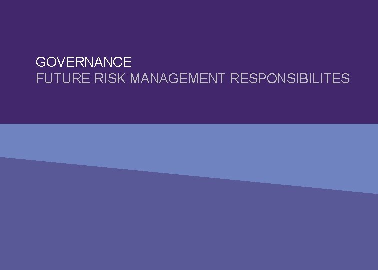 GOVERNANCE FUTURE RISK MANAGEMENT RESPONSIBILITES 