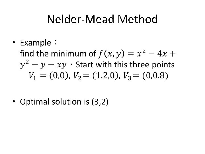 Nelder-Mead Method • 