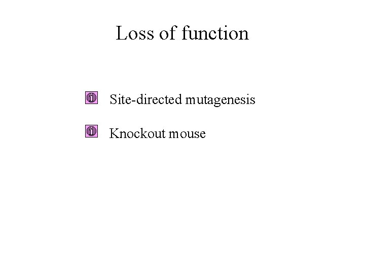 Loss of function Site-directed mutagenesis Knockout mouse 