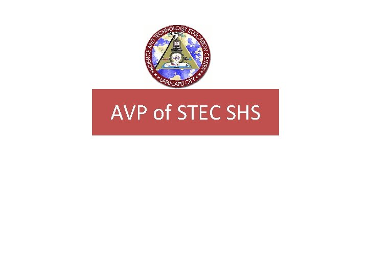 AVP of STEC SHS 