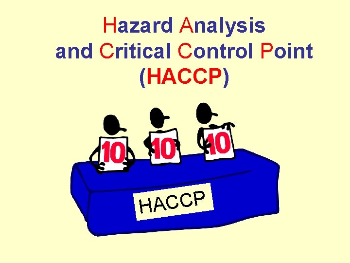 Hazard Analysis and Critical Control Point (HACCP) P C C A H 