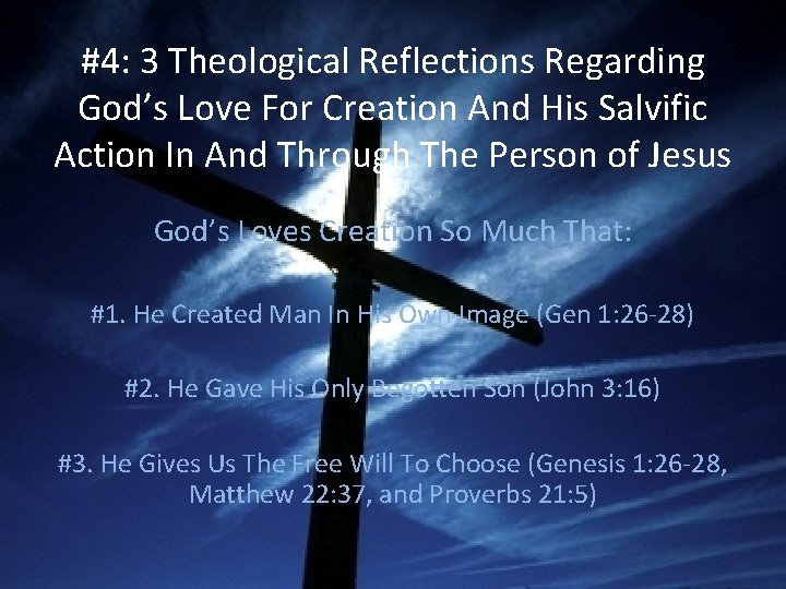 #4: 3 Theological Reflections Regarding God’s Love For Creation And His Salvific Action In