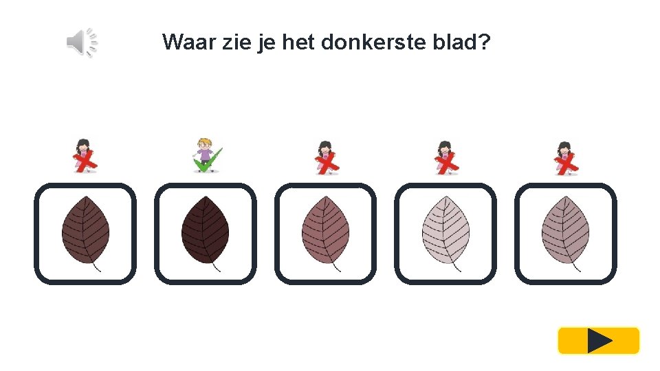Waar zie je het donkerste blad? 