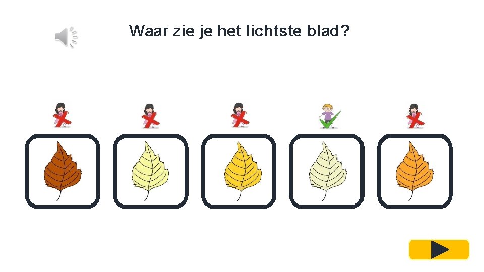 Waar zie je het lichtste blad? 