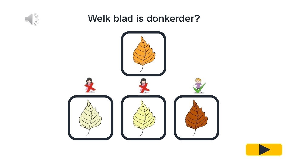 Welk blad is donkerder? 