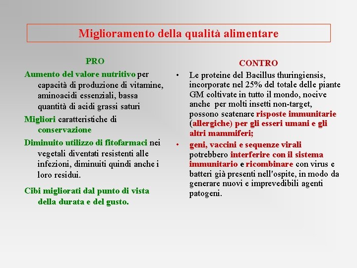 Miglioramento della qualità alimentare PRO Aumento del valore nutritivo per capacità di produzione di