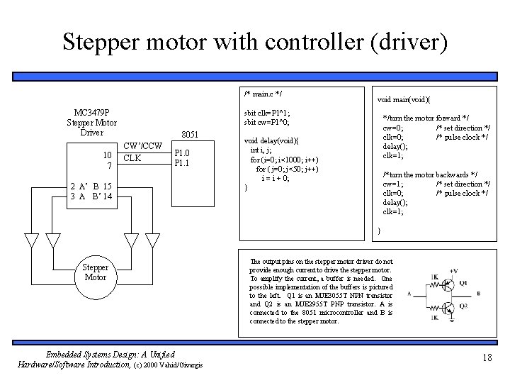 Stepper motor with controller (driver) /* main. c */ MC 3479 P Stepper Motor