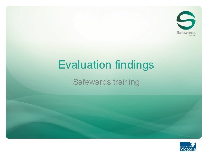 Evaluation findings Safewards training 