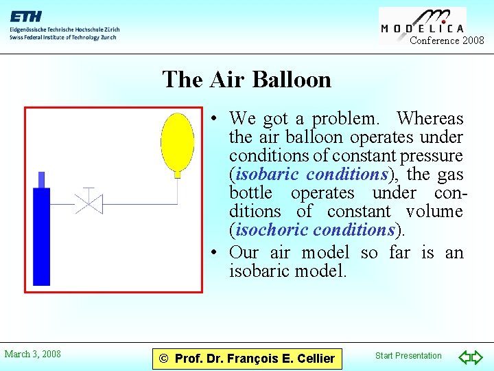 Conference 2008 The Air Balloon • We got a problem. Whereas the air balloon