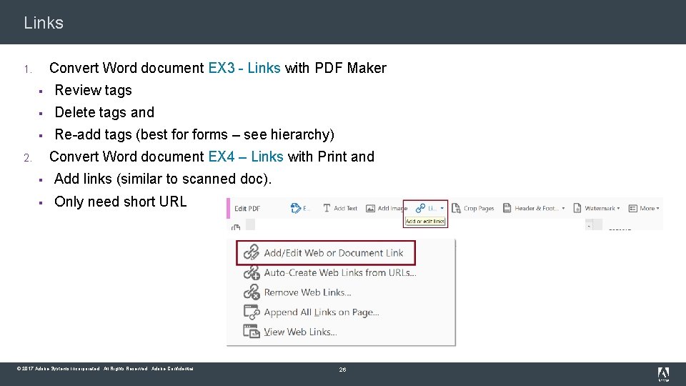 Links Convert Word document EX 3 - Links with PDF Maker 1. § Review