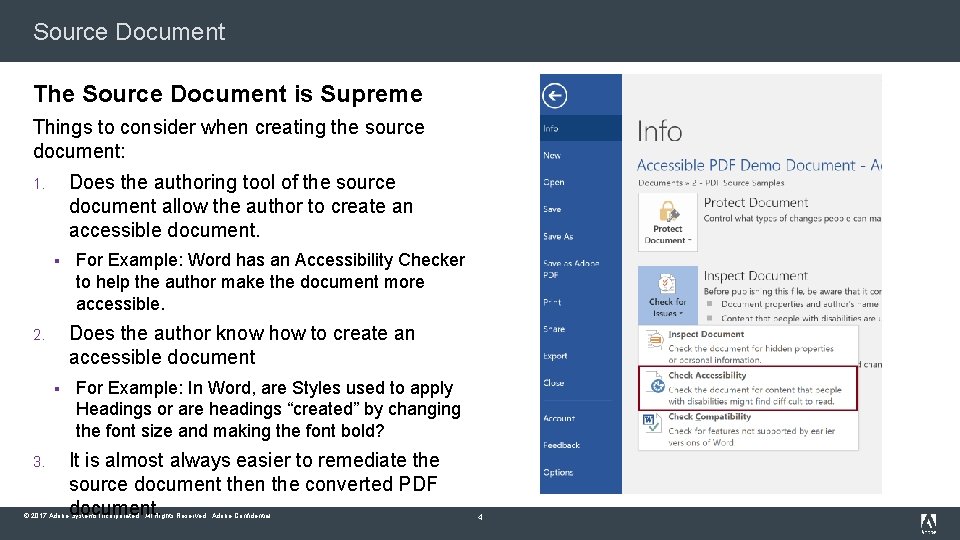 Source Document The Source Document is Supreme Things to consider when creating the source