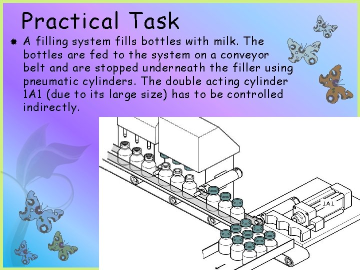 Practical Task A filling system fills bottles with milk. The bottles are fed to Practical Task A filling system fills bottles with milk. The bottles are fed to