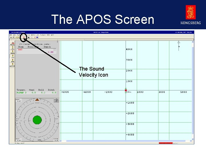 The APOS Screen The Sound Velocity Icon 