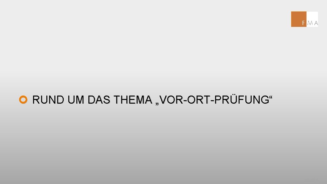 ¢ RUND UM DAS THEMA „VOR-ORT-PRÜFUNG“ SEITE 5 