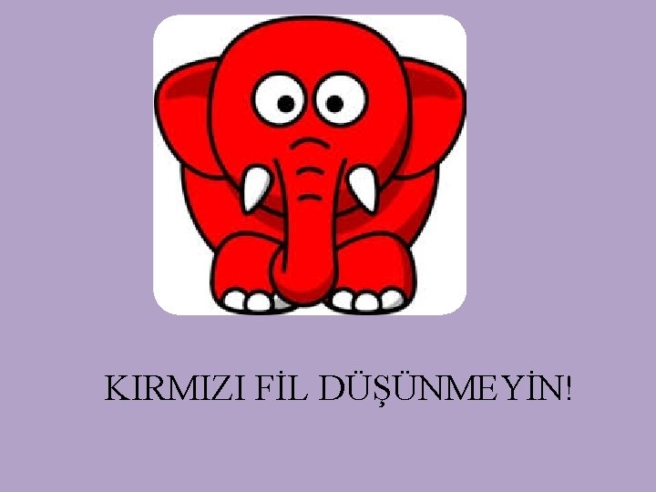 KIRMIZI FİL DÜŞÜNMEYİN! 