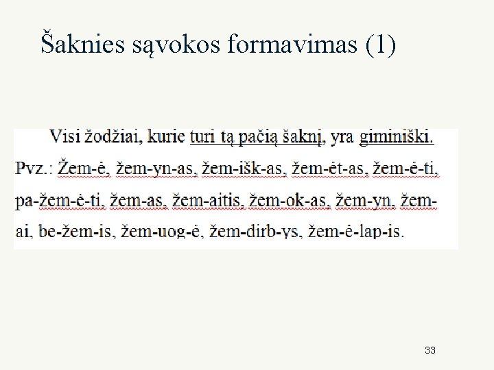 Šaknies sąvokos formavimas (1) 33 