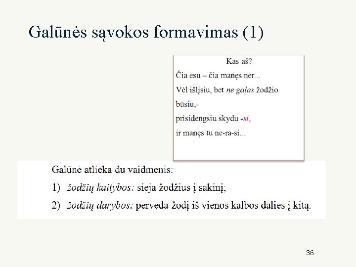 Galūnės sąvokos formavimas (1) 36 