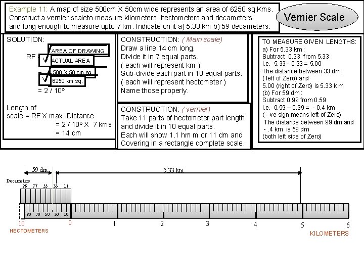 Example 11: A map of size 500 cm X 50 cm wide represents an Example 11: A map of size 500 cm X 50 cm wide represents an