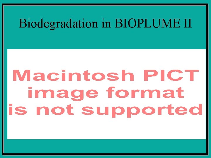 Biodegradation in BIOPLUME II 