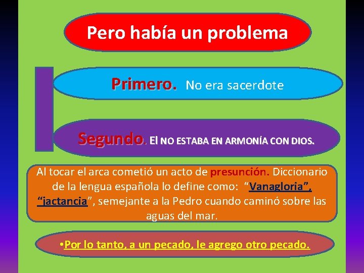 Pero había un problema Primero. No era sacerdote Segundo. El NO ESTABA EN ARMONÍA